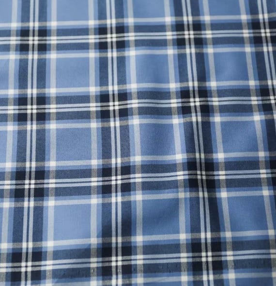 Plaid cotton fabric by the yard