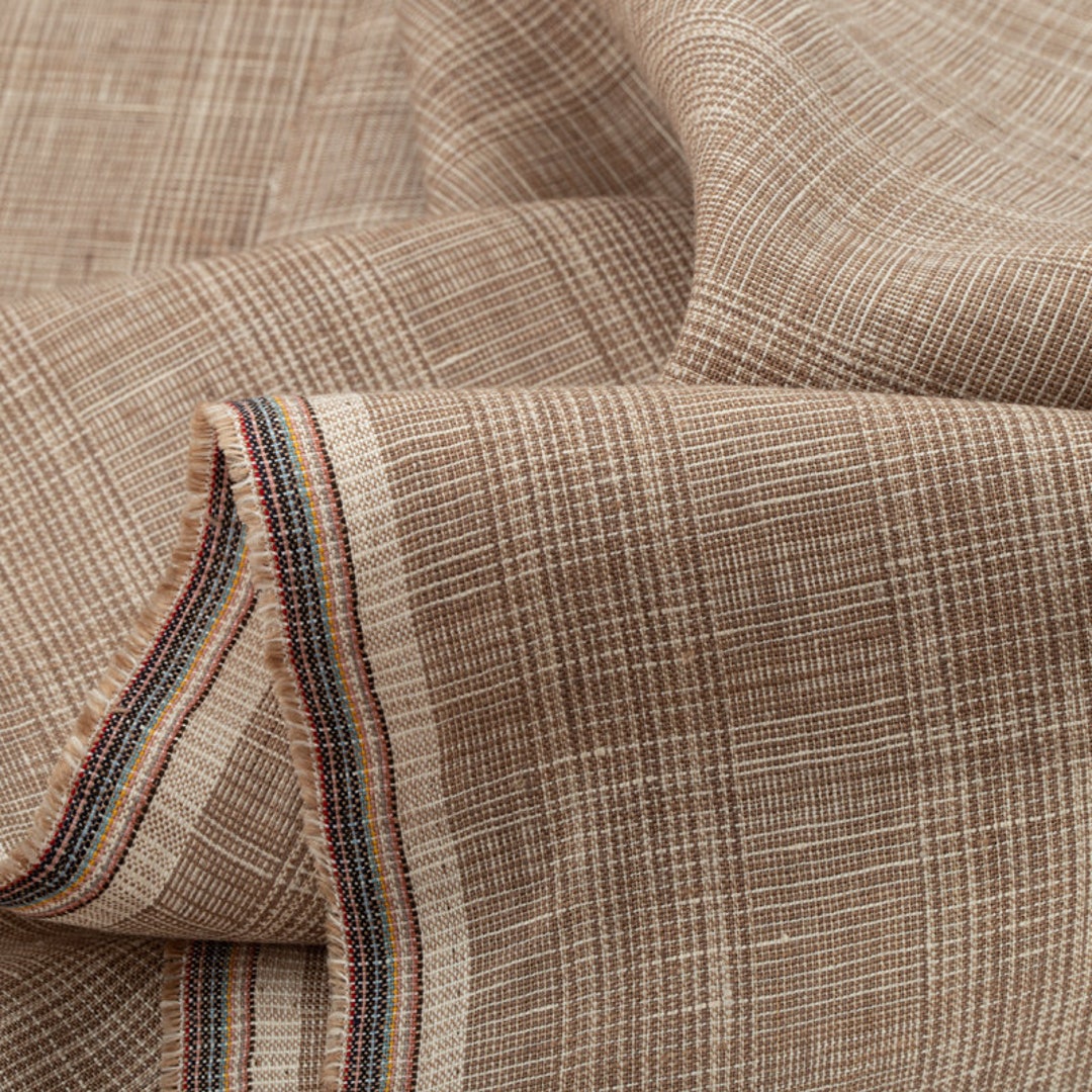 Yarn Dyed Linen Fabric by the Yard Etsy