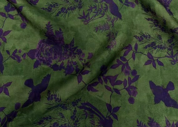 Jacquard Print Gambiered silk fabric by the yard