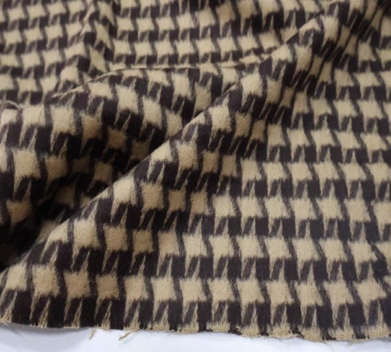 Houndstooth wool fabric by the yard