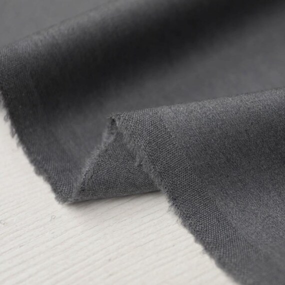 Grey Worsted Wool fabric by the yard SUITING Fabric