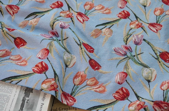 Jacquard brocade fabric by the yard