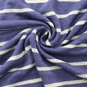 Striped Knit linen fabric by the yard