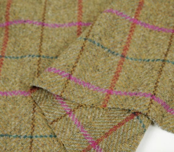 Plaid Wool fabric by the yard
