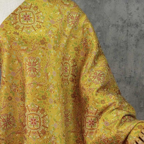 Jacquard brocade fabric by the yard