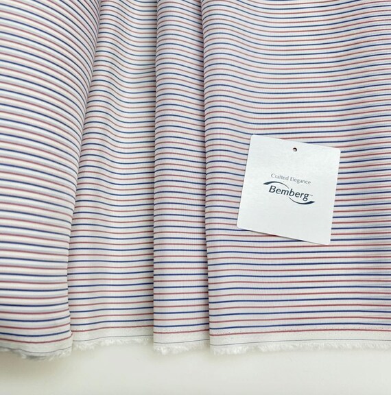 Striped Bemberg cupra fabric, Cupro lining fabric by the yard