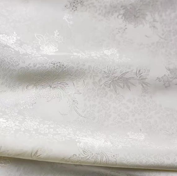 Jacquard floral viscose fabric by the yard