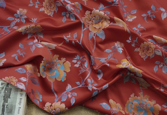 Jacquard brocade fabric by the yard