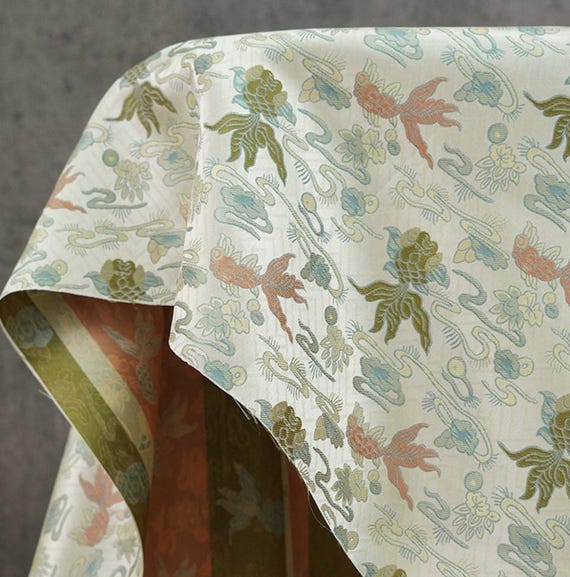 Jacquard brocade fabric by the yard