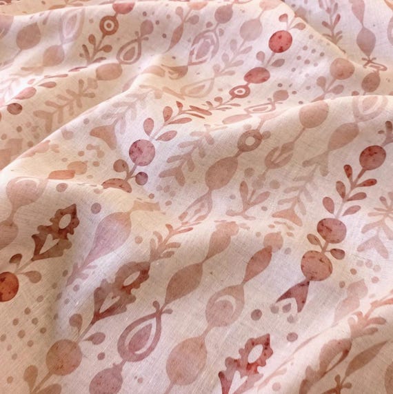 Print linen fabric by the yard