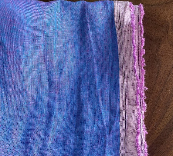 Yarn dyed iridescent linen fabric by the yard