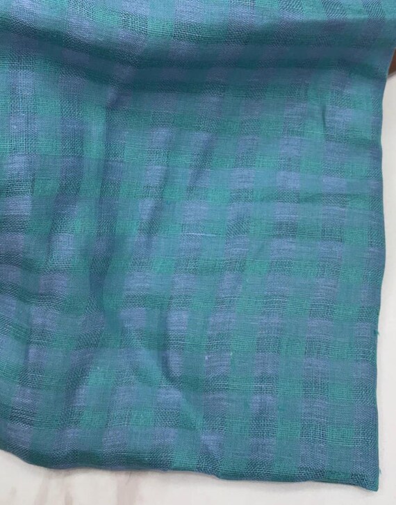 Plaid linen fabric by the yard