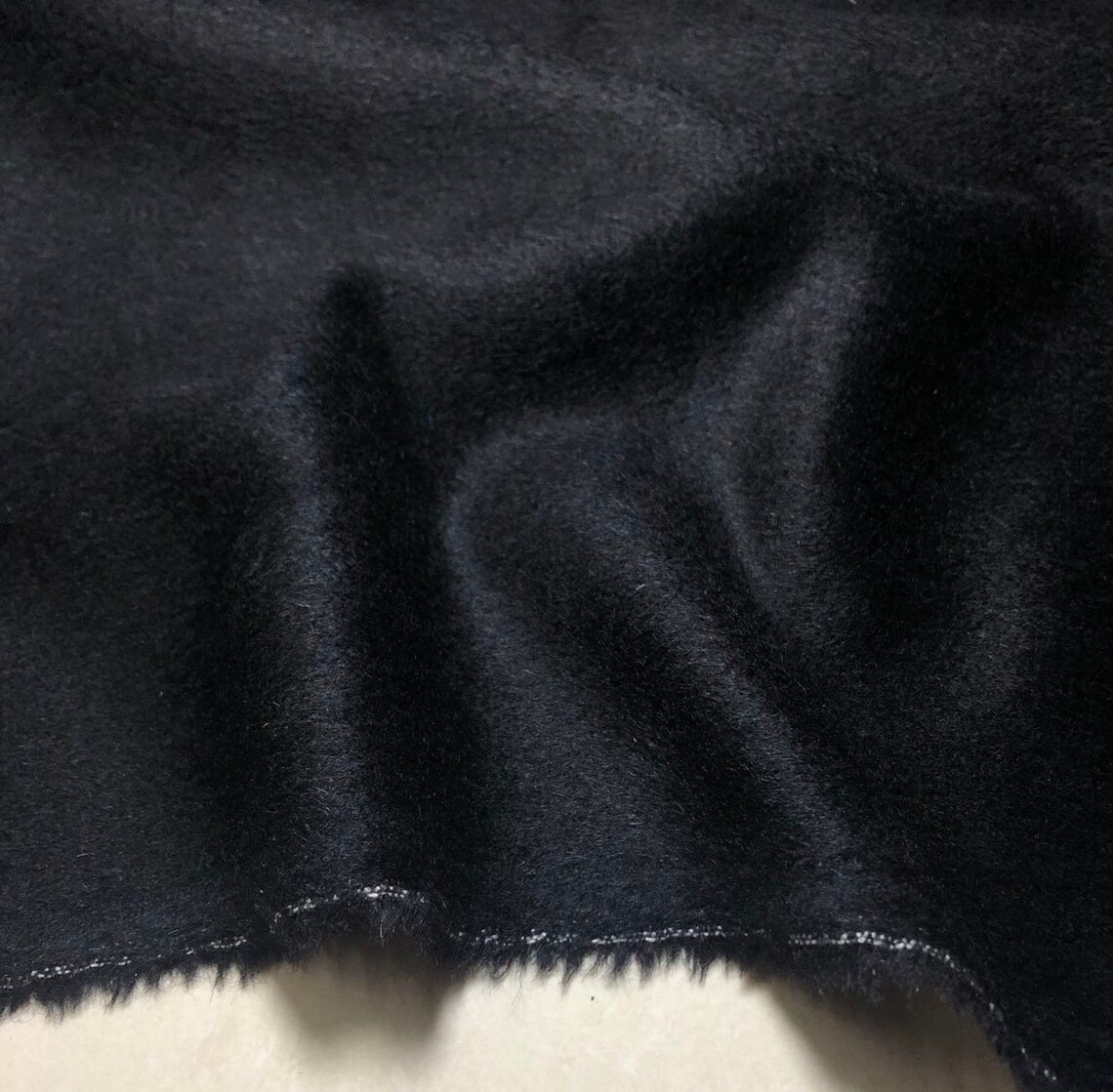 Black Alpaca wool fabric woolen fabric by the yard Etsy
