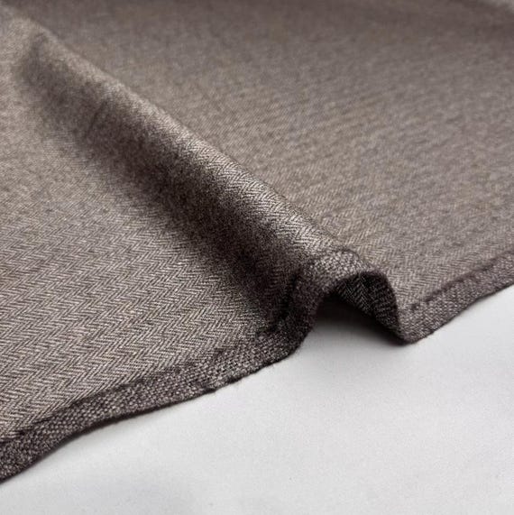 Herringbone wool fabric by the yard