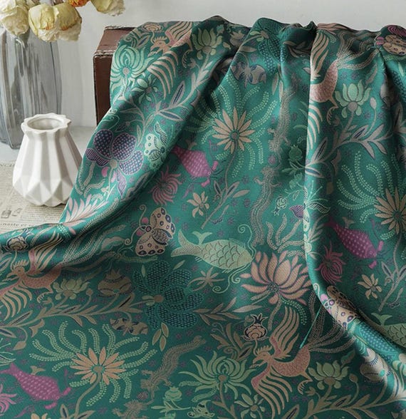 Jacquard brocade fabric by the yard