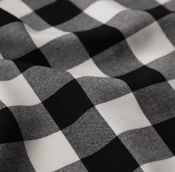 Plaid Worsted Wool Fabric, Grid Gingham Checks, By The Yard