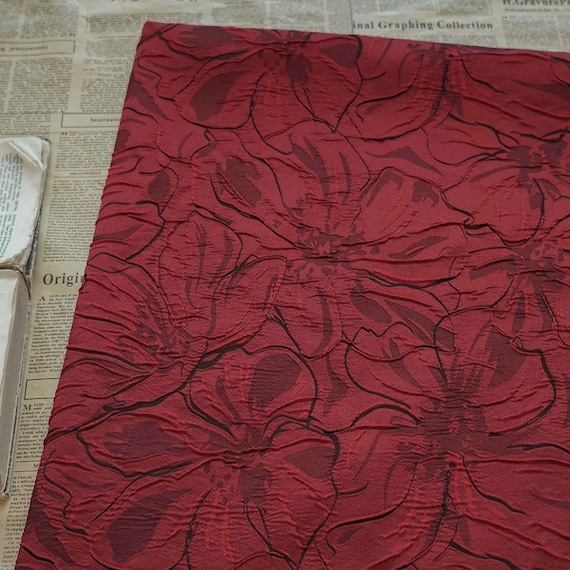Jacquard brocade fabric, Floral fabric, Flowers fabric by the yard
