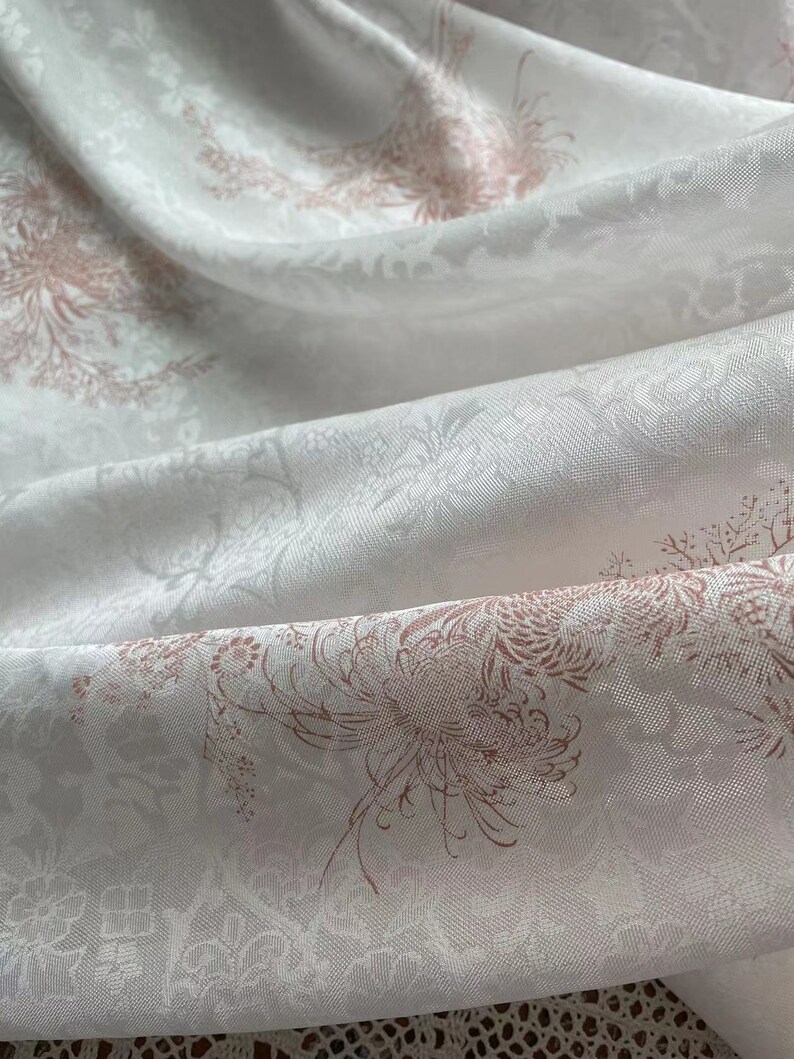 Jacquard Silk Fabric by the Yard Etsy
