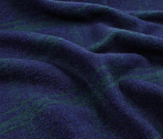 Plaid Knit wool fabric by the yard