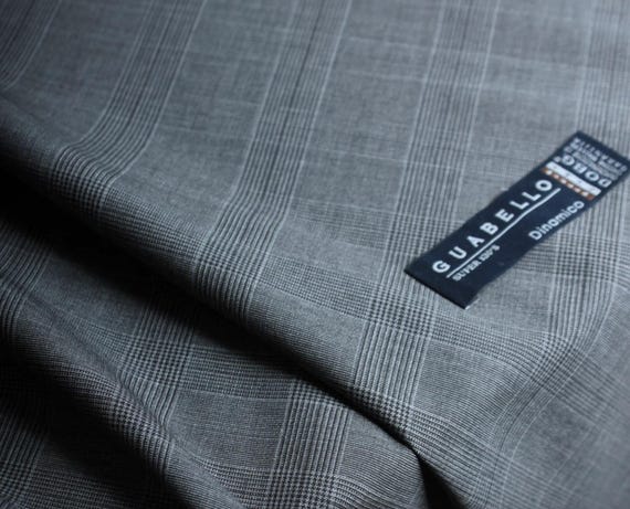 Italian Fabric Plaid Worsted Wool fabric by the yard