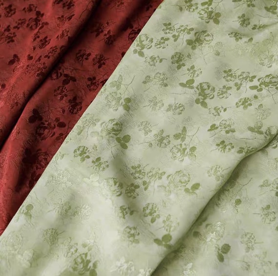 Jacquard floral viscose fabric by the yard