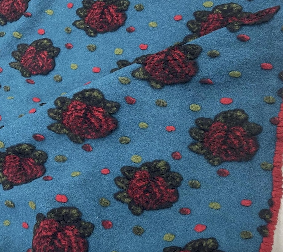 Floral Knit wool fabric by the yard