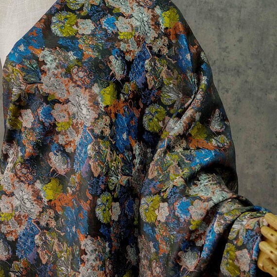 Jacquard brocade fabric by the yard