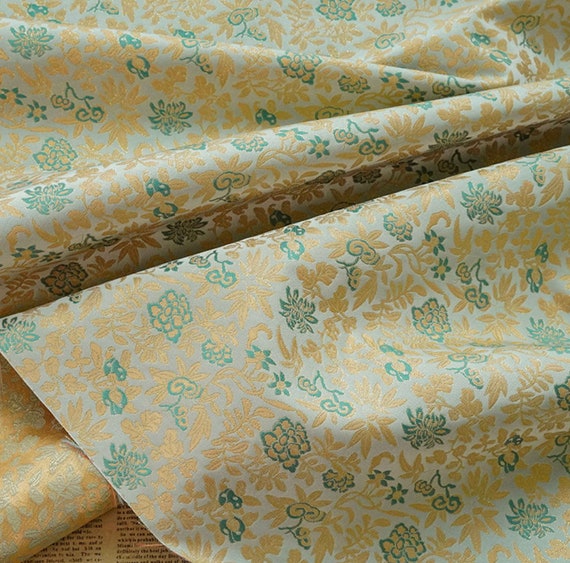 Jacquard brocade fabric by the yard