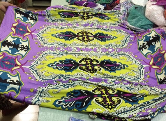 Print Knit silk fabric by the yard