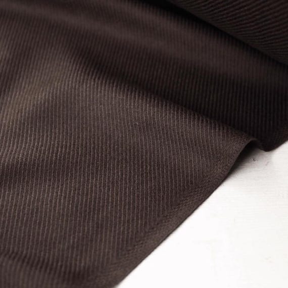 Chocolate Brown Twill Wool fabric by the yard