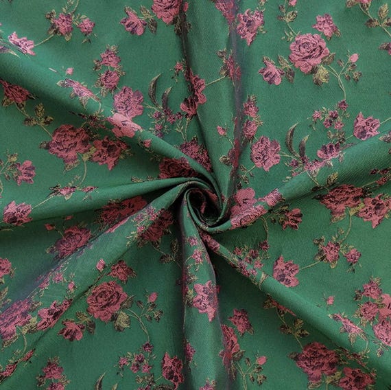 Jacquard brocade fabric by the yard