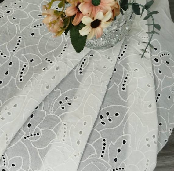 Embroidery cotton fabric By the yard