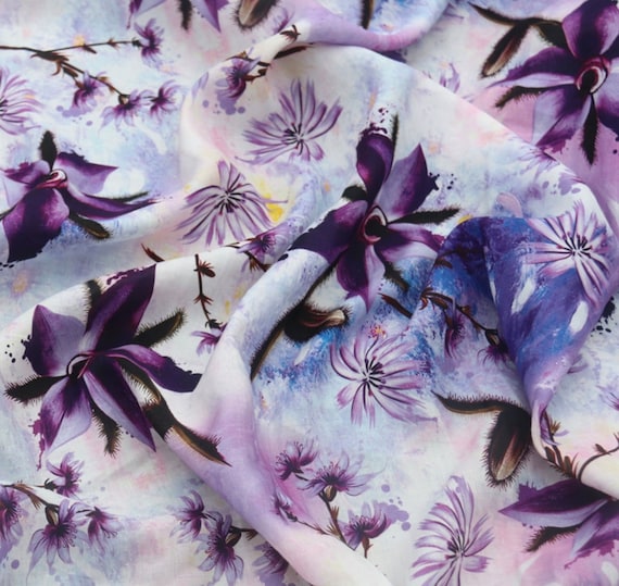 Print Linen tencel fabric by the yard