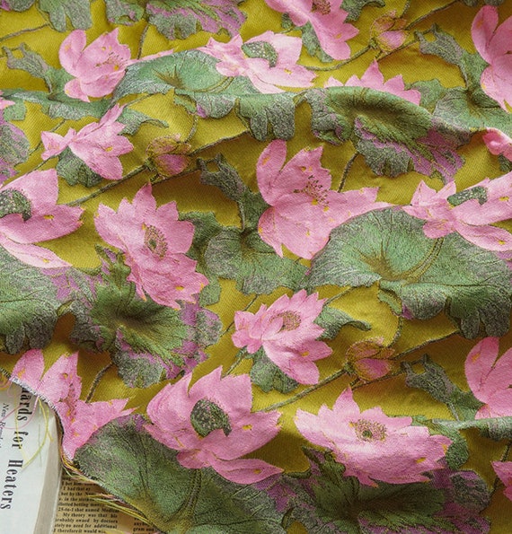 Jacquard brocade fabric by the yard