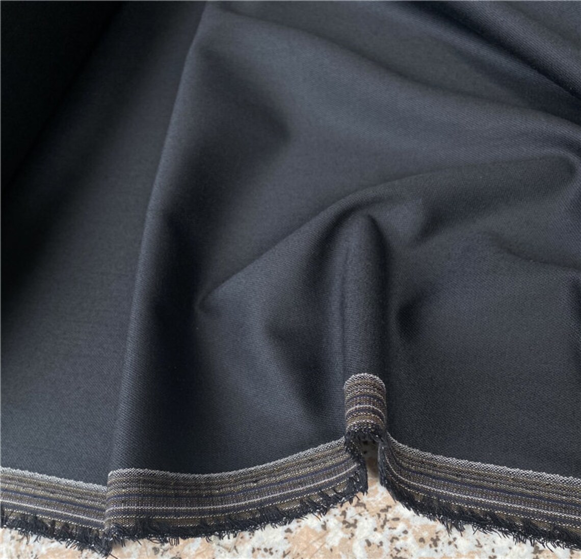 Italian fabric silk wool fabric woolen fabric by the yard Etsy