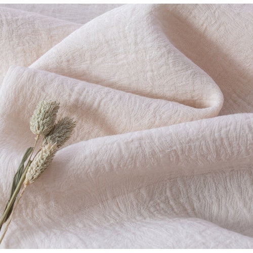 Jacquard Linen Cotton Fabric by the Yard Etsy