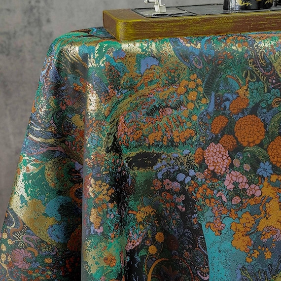 Jacquard brocade fabric by the yard