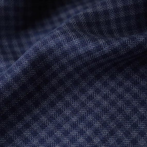 Plaid Worsted Wool fabric by the yard