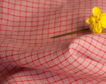 Tissu en lin à carreaux, tissu en lin à carreaux vichy par mètre