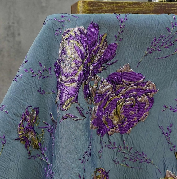Jacquard brocade fabric by the yard