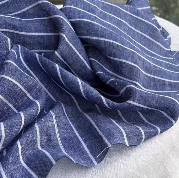 Striped Linen fabric by the yard