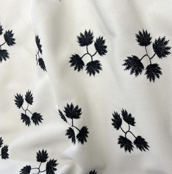 Flowers Embroidery fabric by the yard