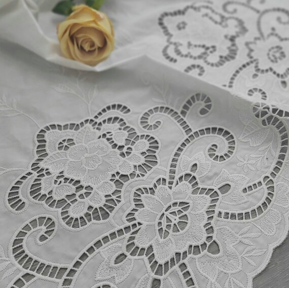 Embroidery cotton fabric By the yard