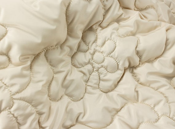 Embroidered Textured quilted padded fabric by the yard