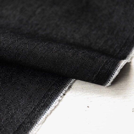 Metallic Denim cotton fabric by the yard