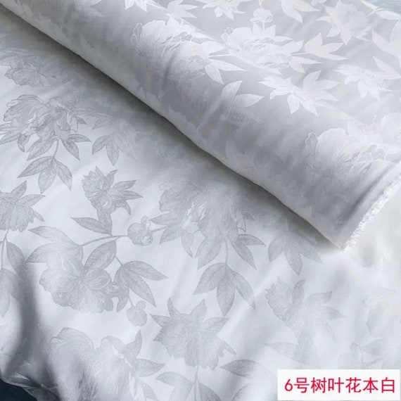Jacquard floral silk fabric by the yard