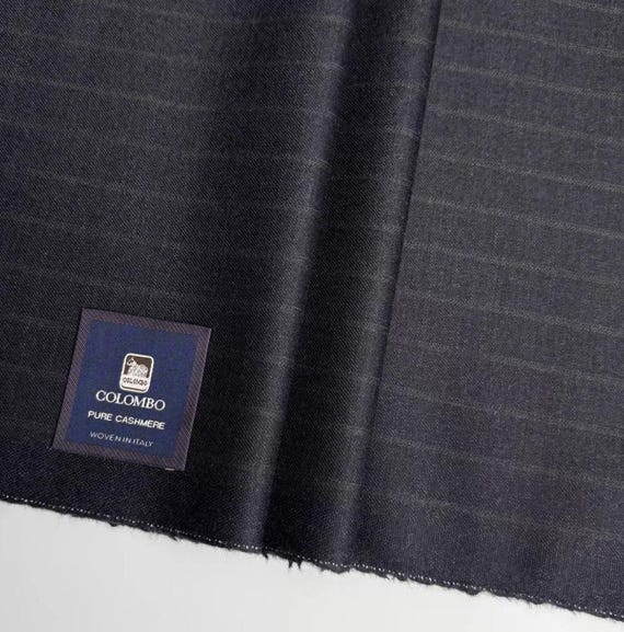 Striped Worsted wool fabric by the yard