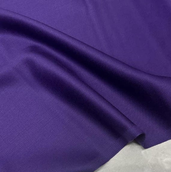 Purple Worsted Wool fabric by the yard