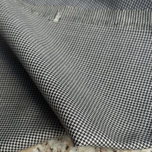 Houndstooth silk wool fabric, worsted suiting trousers fabric by the yard
