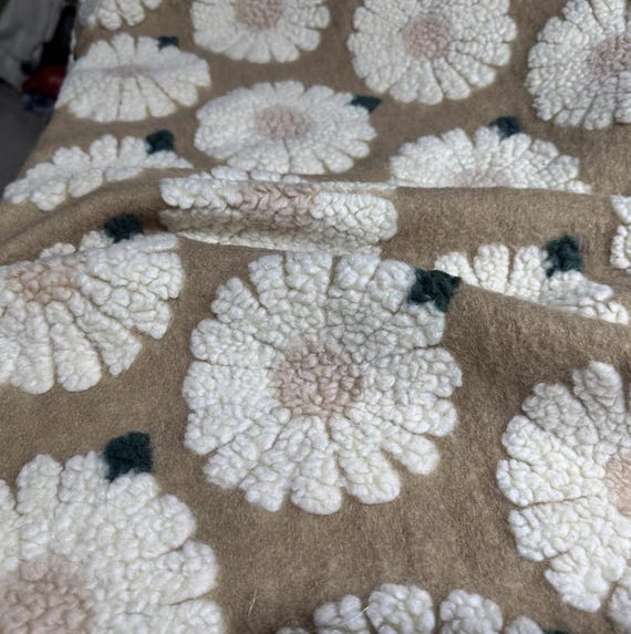 Floral Knit wool fabric by the yard
